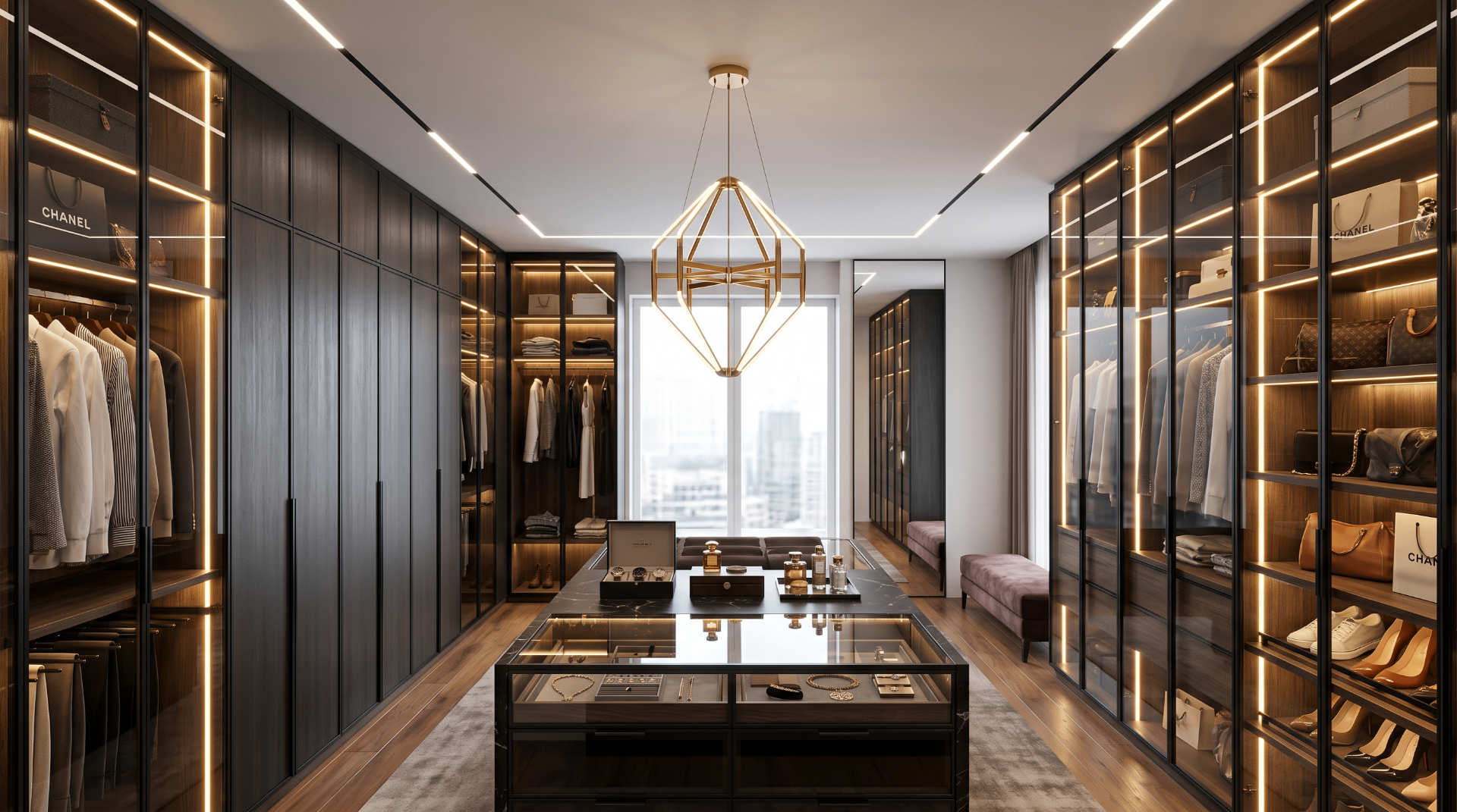 Walk-in šatník — architektonické osvetlenie Premium Light